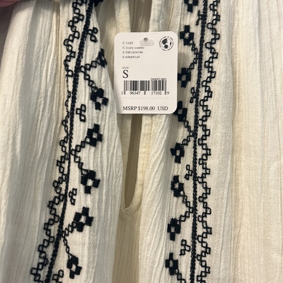 New with tags free people ivory caftan top with gold detailing - Picture 2 of 5